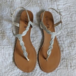 Unisa glitter silver Lenni sandals
